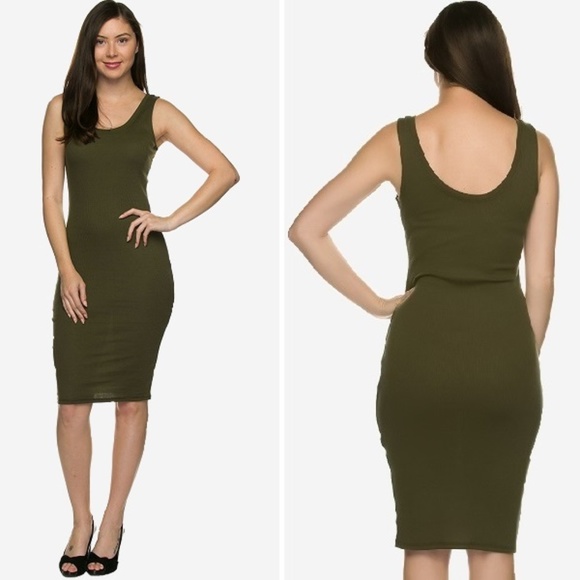 womens ribbed midi dress